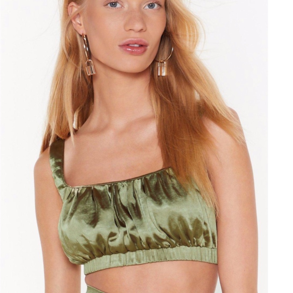 Nasty gal satin cropped top